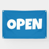 Helderblauwe OPEN Banner (Horizontaal)