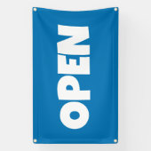 Helderblauwe OPEN Banner (Verticaal)