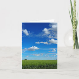 Helderblauwe Prairie Skies Gevouwen Wenskaart Kaart