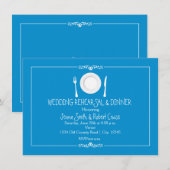 Helderblauwe repetities kaart (Voorkant / Achterkant)