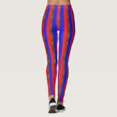 Helderblauwe rode clown gouden strepen leggings (Achterkant)