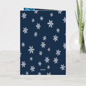 Helderblauwe Rozen Sneeuwvlok Kerstbruiloft Programma (Achterkant)