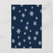 Helderblauwe Rozen Sneeuwvlok Kerstreceptie Informatiekaartje (Achterkant)