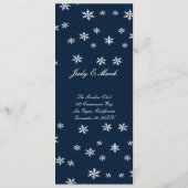 Helderblauwe Rozen Snowflake Kerst Trouwmenu Menu (Achterkant)
