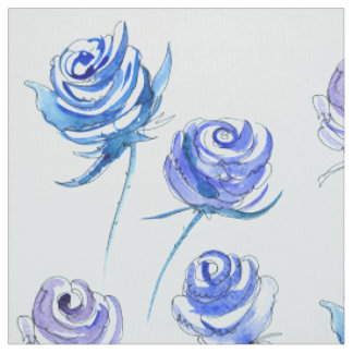 Helderblauwe rozen stof