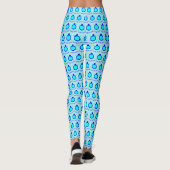 Helderblauwe schildpad Leggings (Achterkant)