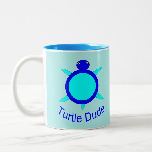 Helderblauwe schildpad Mok (Links)