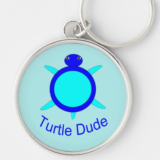Helderblauwe schildpad Sleutelhanger (Voorkant)
