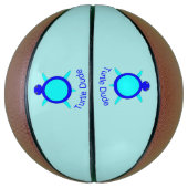 Helderblauwe schotel basketbal (Verticaal)