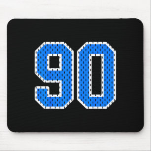 Helderblauwe sportief nummer 90 sporttrui shirt muismat