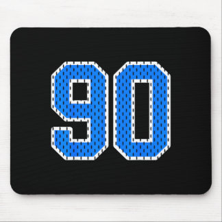 Helderblauwe sportief nummer 90 sporttrui shirt muismat