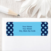 Helderblauwe stippen adresetiketten etiket (Insitu)