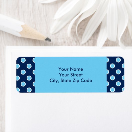 Helderblauwe stippen adresetiketten etiket (Insitu)