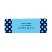 Helderblauwe stippen adresetiketten etiket (Voorkant)