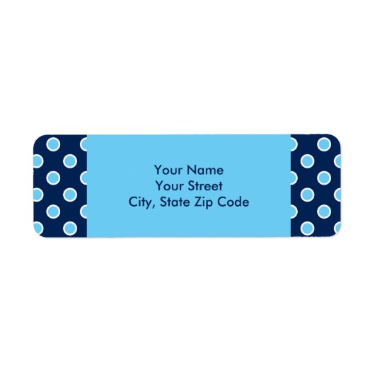 Helderblauwe stippen adresetiketten etiket (Voorkant)