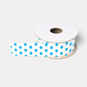 Helderblauwe Stippen Preppy Multifunctioneel Grosgrain Lint