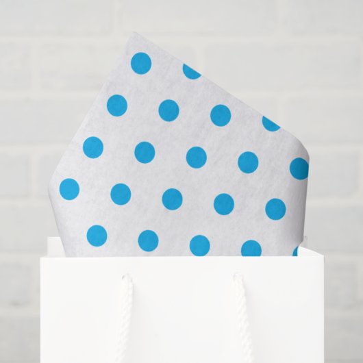 Helderblauwe Stippen Preppy Multifunctioneel Tissuepapier (Cadeauzakje)