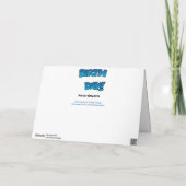 Helderblauwe striptekst - Fijne verjaardag Kaart (Achterkant)