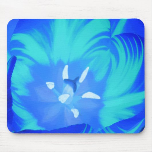 Helderblauwe Tulp Muismat (Voorkant)
