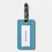 Helderblauwe Turtle Dude Bagage Label (Achterkant verticaal)