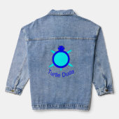 Helderblauwe Turtle Dude Denim Jacket (Achterkant)