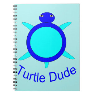 Helderblauwe Turtle Dude-notitieboek Notitieboek