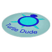 Helderblauwe Turtle Dude Snijplank (Hoek)