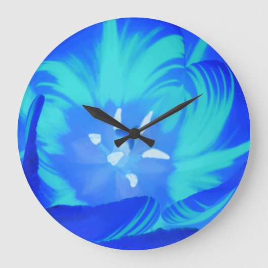 Helderblauwe wandklok (Voorkant)