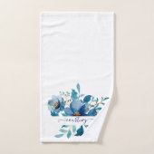 Helderblauwe waterverf op maat gesneden bad handdoek (Handdoek)