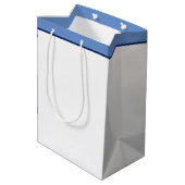 Helderblauwe waterverf op maat gesneden medium cadeauzakje (Achterkant Gekanteld)