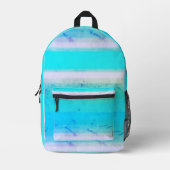Helderblauwe Waterverf Paint on Stone Bedrukte Rugzak (Voorkant)