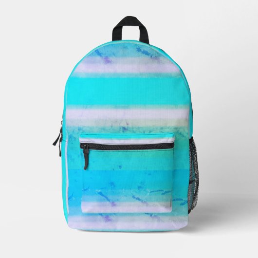 Helderblauwe Waterverf Paint on Stone Bedrukte Rugzak (Voorkant)