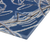 Helderblauwe witte sneeuw en ster caleidoscoop snijplank (Hoek)