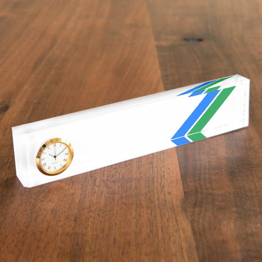 Helderblauwe witte strepen met groen gekleurde str naambordje (Zijkant)