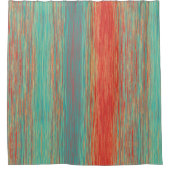 Helderblindlinnen rood Oranje Turquoise Douchegordijn (Voorkant)