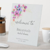 Helderbloemen en Gold Vrijgezellenfeest Welkom Reclamebord Met Voetstuk (Insitu)