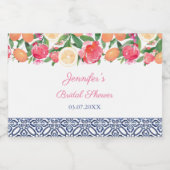 Helderbloemigen Citrus en Navy Vrijgezellenfeest F Likeurfles Etiket (Enkel label)