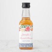 Helderbloemigen Citrus en Navy Vrijgezellenfeest F Likeurfles Etiket (Voorkant)