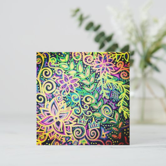 Helderbloemontwerp Feestdagenkaart (Staand voorkant)