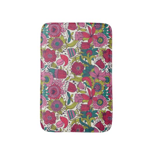 Helderbloempatroon Badmat (Voorkant Verticaal)