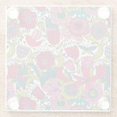 Helderbloempatroon Glazen Onderzetter (Achterkant)