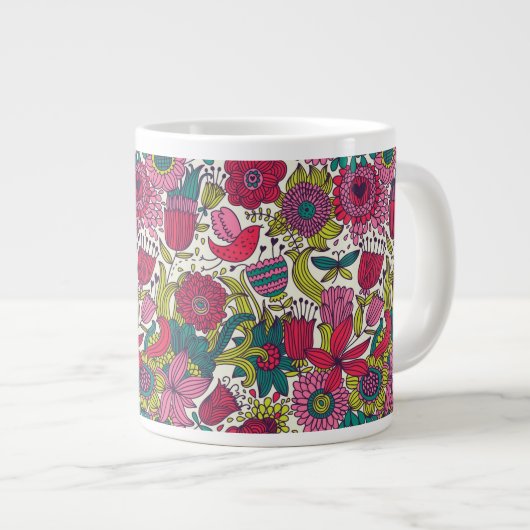 Helderbloempatroon Grote Koffiekop (Voorkant rechts)