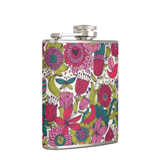 Helderbloempatroon Heupfles (Rechts)