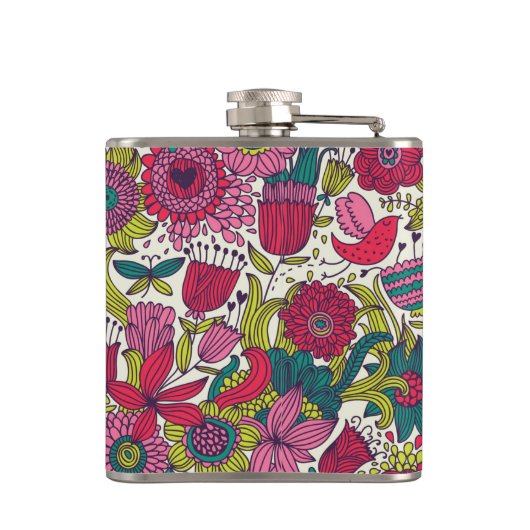 Helderbloempatroon Heupfles (Achterkant)