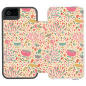 Helderbloempatroon Incipio iPhone Portemonnee Hoesje (Agenda Open)