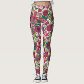 Helderbloempatroon Leggings (Voorkant)