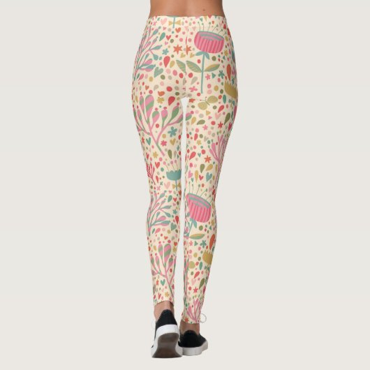 Helderbloempatroon Leggings (Achterkant)