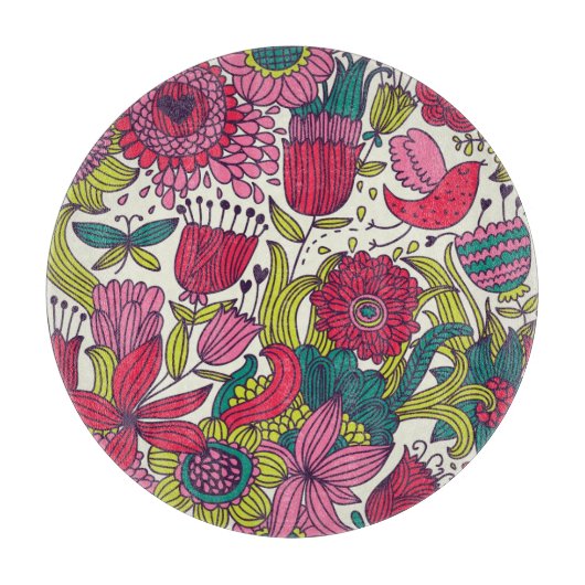 Helderbloempatroon Snijplank (Voorkant)