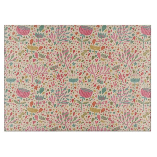 Helderbloempatroon Snijplank (Voorkant)