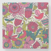 Helderbloempatroon Stenen Onderzetter (Voorkant)